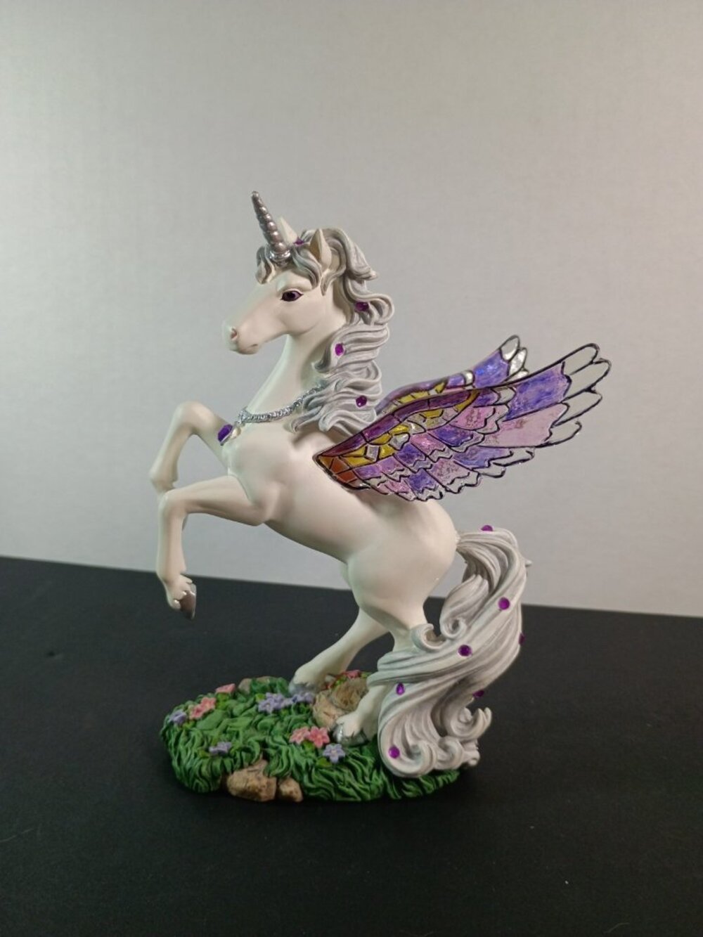 Unicorn Pegasus Hamilton Collection Jeweled Reflections Amethyst Splendor